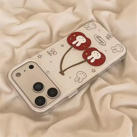 【iPhone17対応】cherry🍒rabbitiPhoneケース