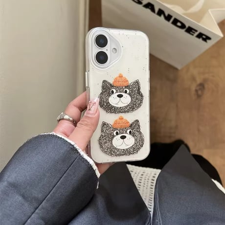 くるくる手書き風ネコちゃんiPhoneケース