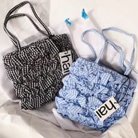 くしゅくしゅチェック柄ミニトートバッグ