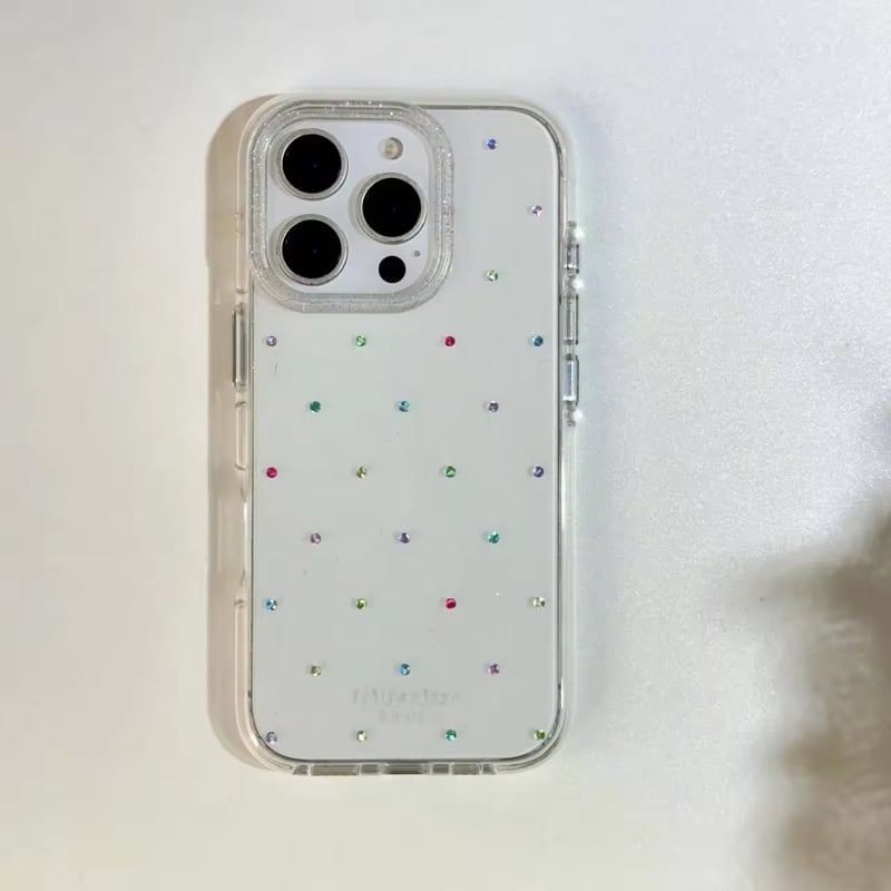 Secretfact iPhone用ケース カラフルストーン カラフルストーンドットチャーム付きiPhoneケース | AURALALA | 輸入