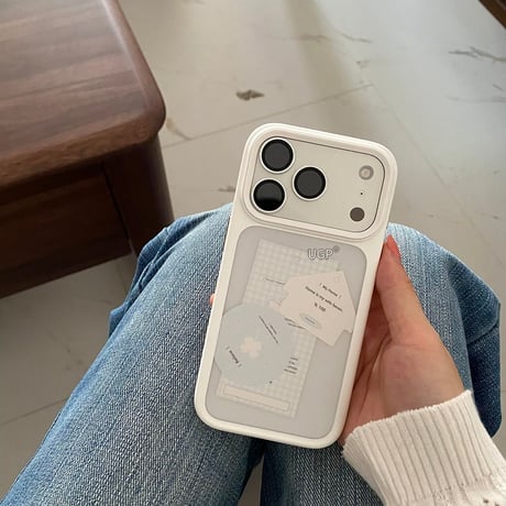 ホワイトシリコンフレームシースルーiPhoneケース
