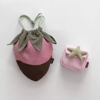 ハンドメイド♡ストロベリー巾着ポーチ🍓