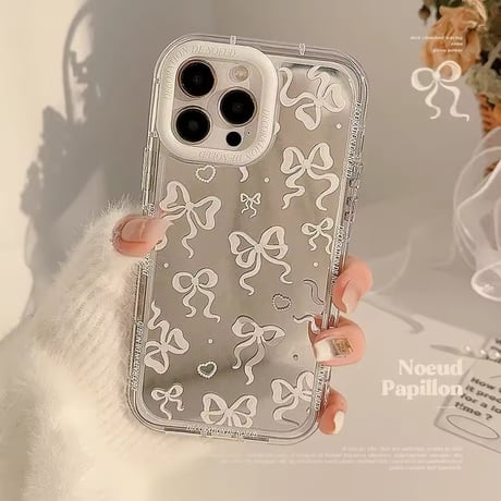 リボンいっぱいミラーiPhoneケース
