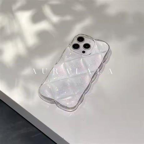【iPhone17対応】夏にぴったり✨ぷっくりキラキラキルティングiPhoneケース
