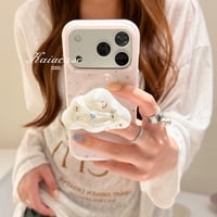 キラキラパーツクラウドグリップ付きiPhoneケース