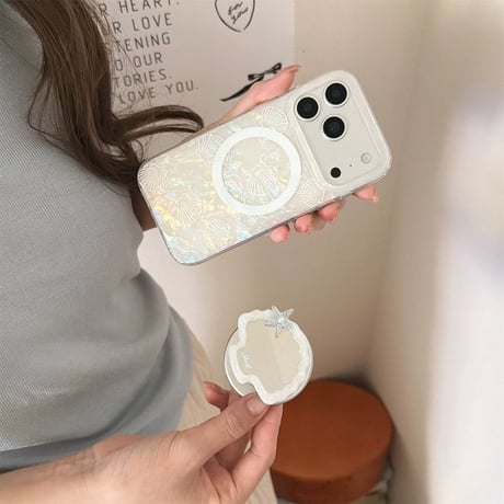 シェル🐚ミラーグリップiPhoneケース