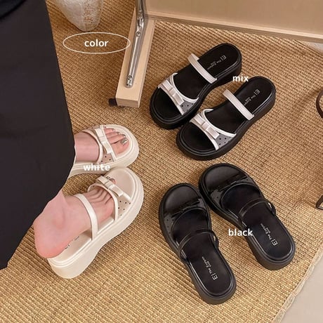 シースルードット厚底サンダル