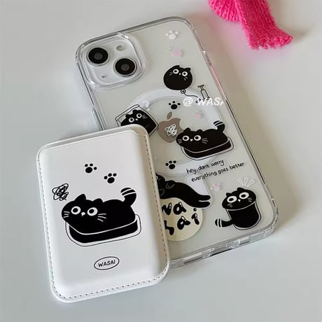 【MagSafe対応】ゆるにゃんこカードケース付きiPhoneケース