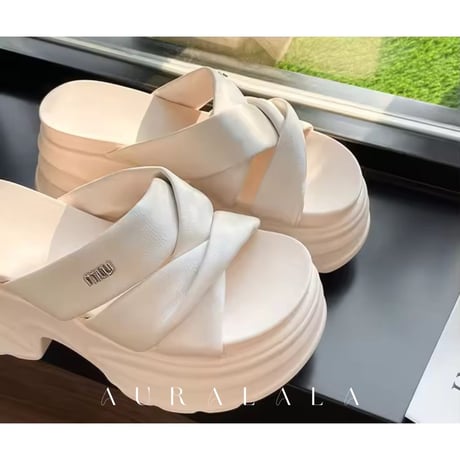 厚底クロシェシンプルサンダル