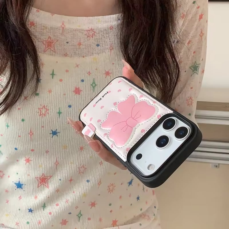 iPhone17対応🎀】ピンクリボンキルティングiPhoneケース | AURALALA |