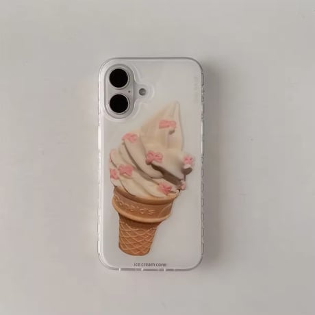 リボン🎀ソフトクリームiPhoneケース