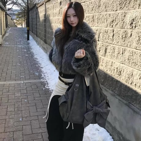 K-POPアイドルにも大人気❤リボンデザイン多機能ショルダービッグトート
