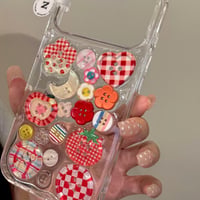 レッドボタンデコ詰め合わせiPhoneケース/ボタンコア