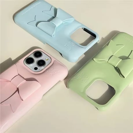 3Dリボン🎀シンプルiPhoneケース