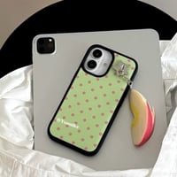 【iPhone17対応】りんご🍎グリーンドットiPhoneケース