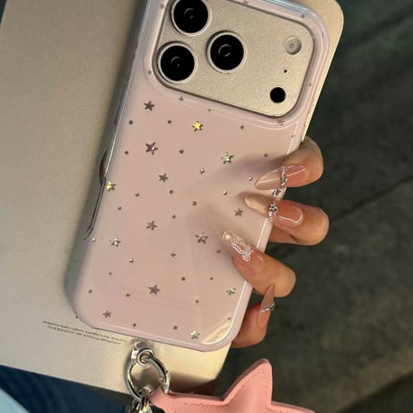 【iPhone17対応】オーロラカラースプレースターピンクiPhoneケース