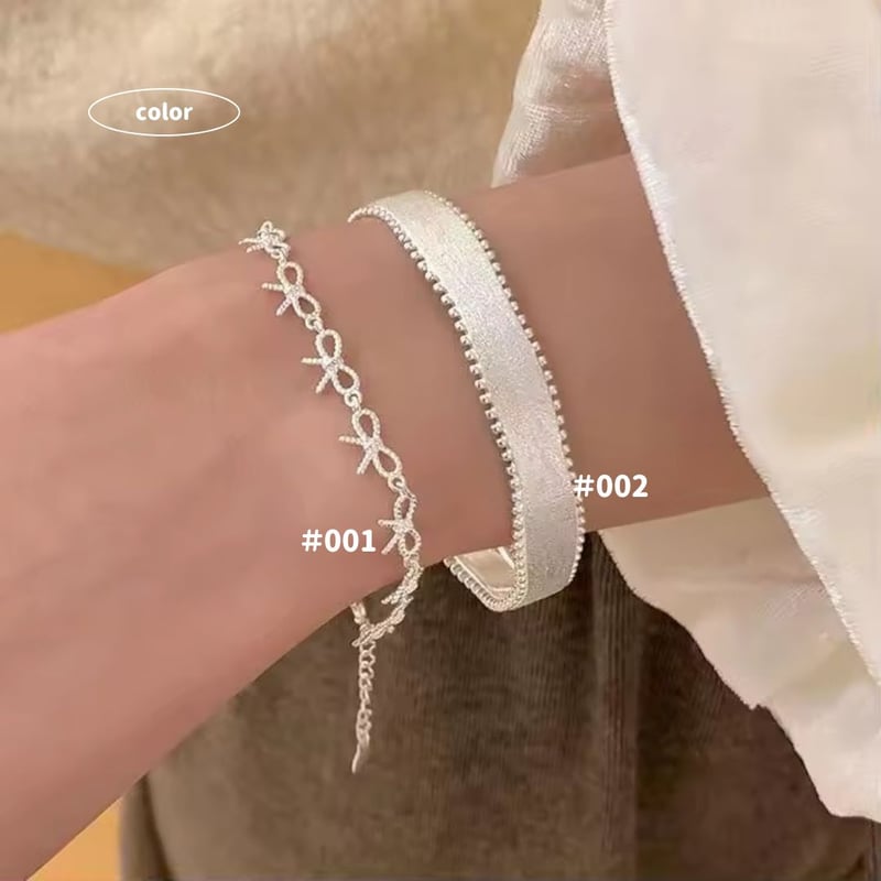 シルバーリボンレース/うねうねブレスレット | AURALALA | 輸入韓国