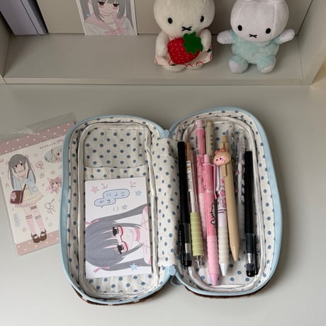 ストロベリー🍓ふわふわドットペンケース/筆箱