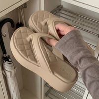 キルティングデザイン厚底サンダル