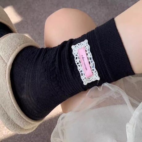 レースピンクタグ付きソックス/靴下