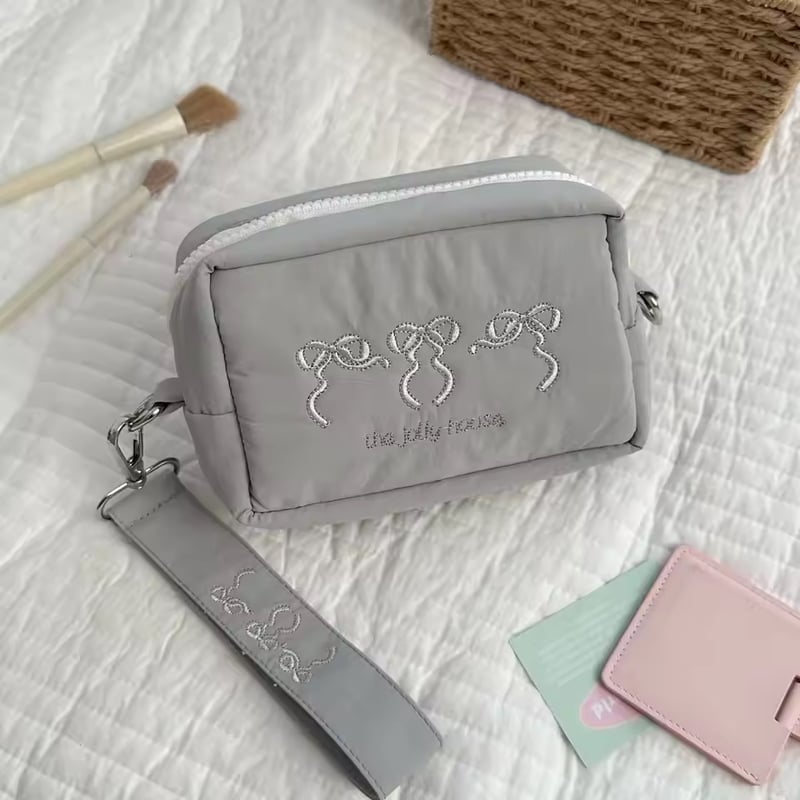 クッションリボン刺繍ポーチ | AURALALA | 輸入韓国雑貨＆インテリア