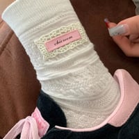 レースピンクタグ付きソックス/靴下
