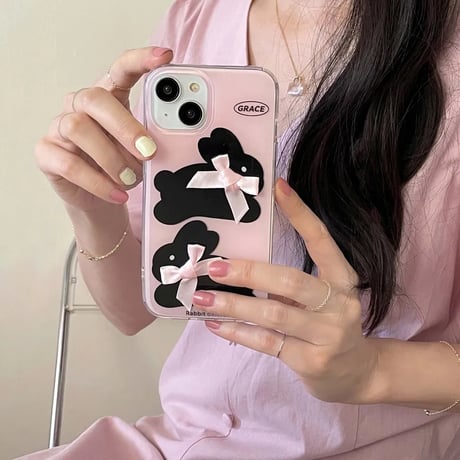rabbit ribbon iPhoneケース