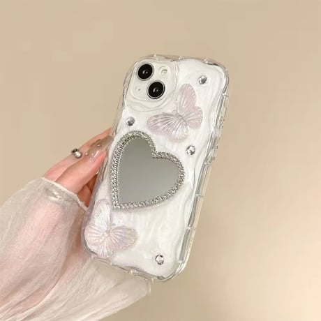 ハートミラー×チョウ クリアiPhoneケース