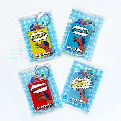 decoráte クリアキーホルダー／ブルー 1（PEACE.）