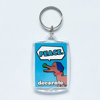 decoráte クリアキーホルダー／ブルー 1（PEACE.）