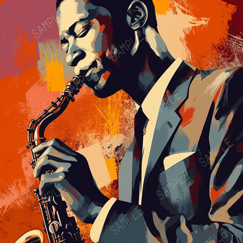 ジャズプレイヤー ウォールアート 5枚セット ~Jazz player wall art~ |