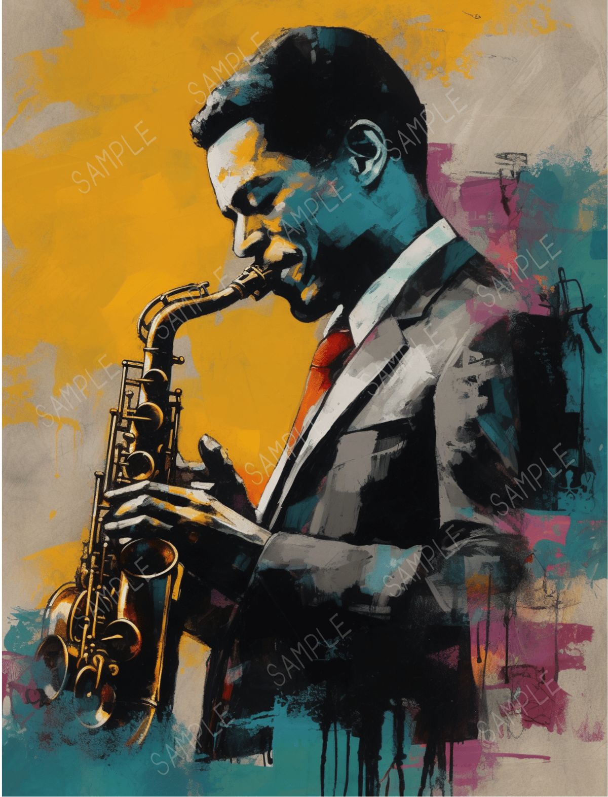 ジャズプレイヤー ウォールアート 5枚セット ~Jazz player wall art~ |