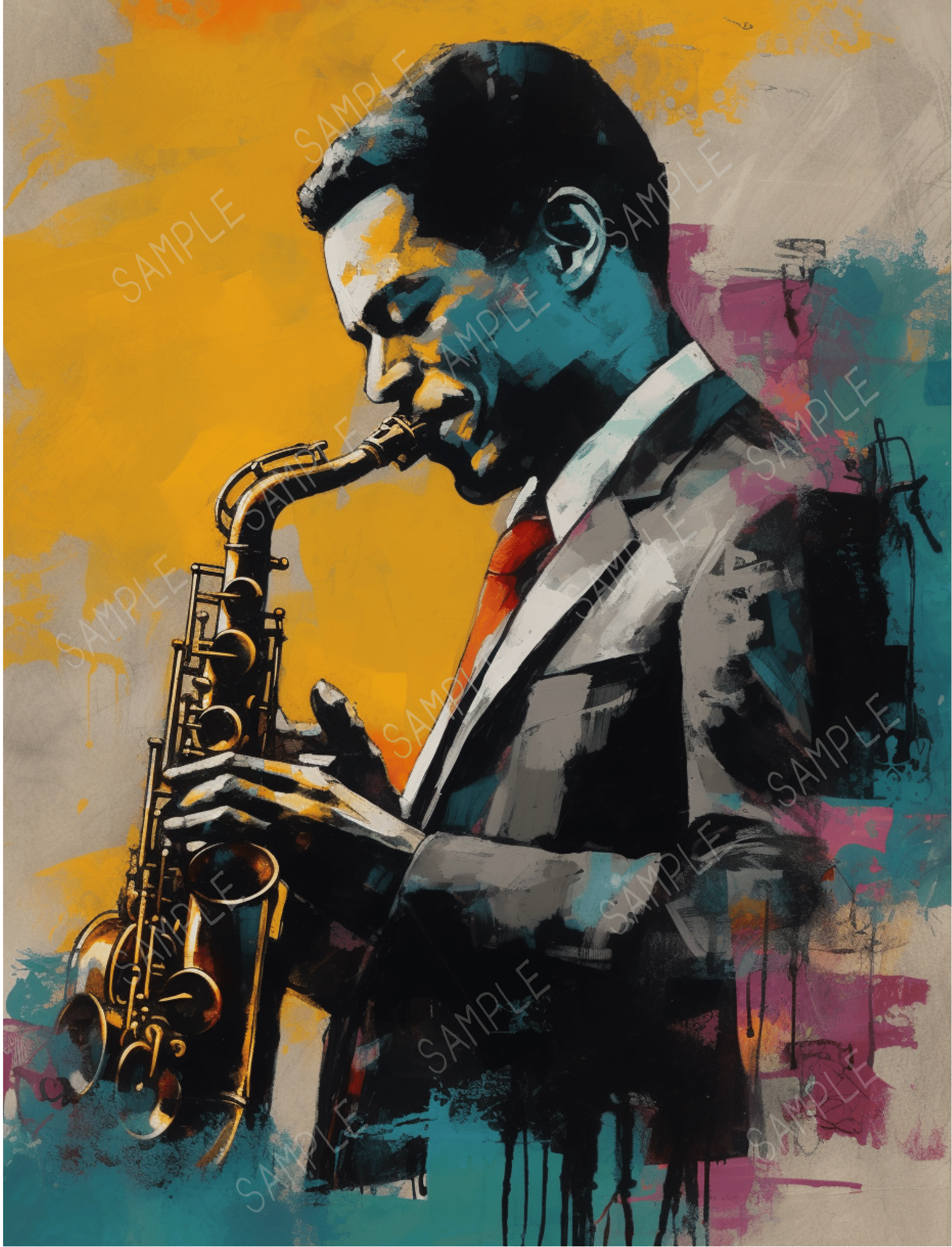 ジャズプレイヤー ウォールアート 5枚セット ~Jazz player wall art~ |