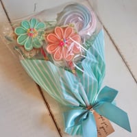 お花のクッキーブーケ(ブルーの袋)