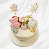 性別発表 | ケーキ用ジェンダーリビール ベビー服セット〈8/21発送〉