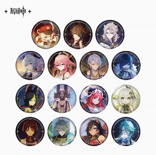 原神】中国限定 キャラクターPVシリーズ 缶バッジ ※12月下旬発売予定