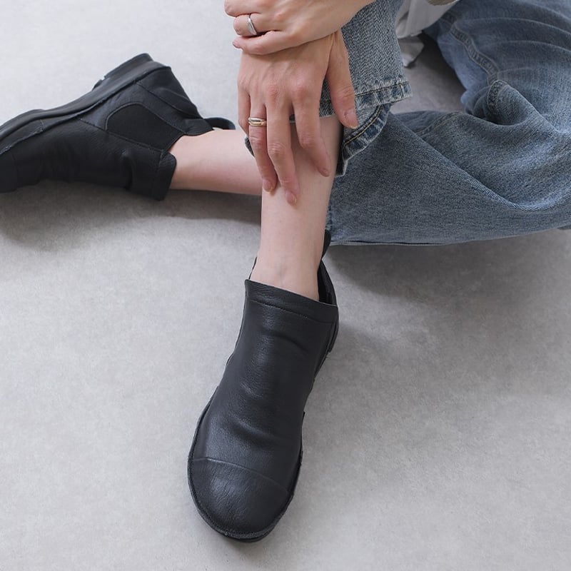 履いたそばからなじむサイドゴアブーツ ブラック | 外反母趾でも痛く