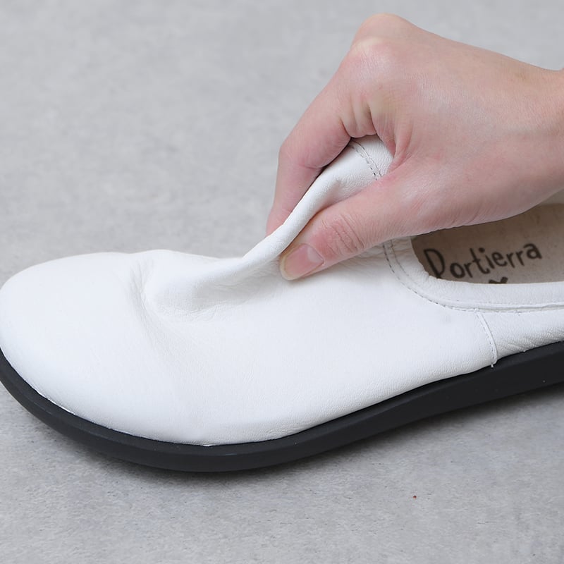 履いたそばからなじむサボ ホワイト | 外反母趾でも痛くない≪革の