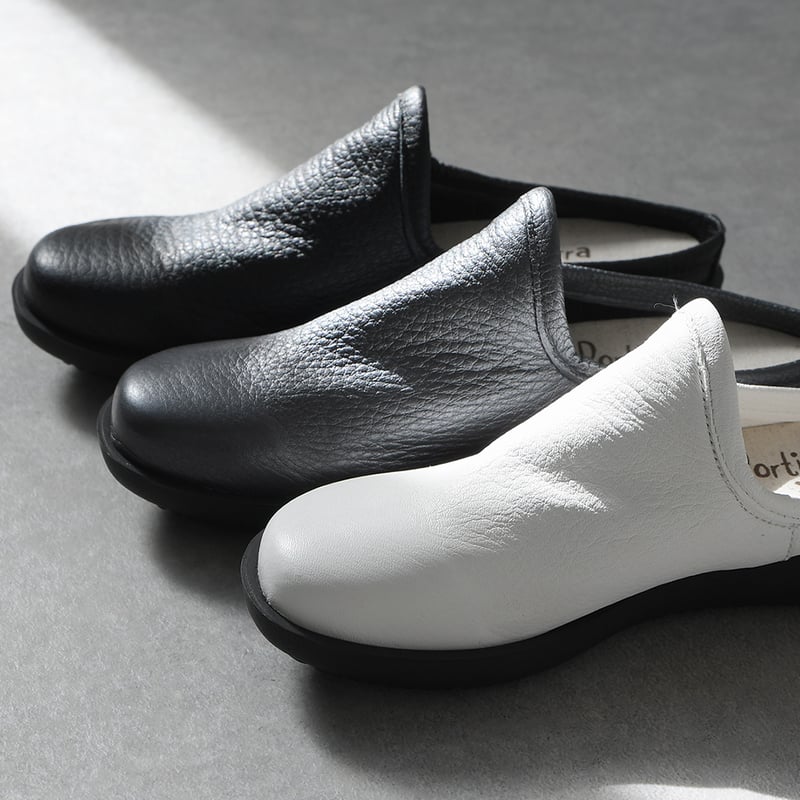 履いたそばからなじむサボ ホワイト | 外反母趾でも痛くない≪革の