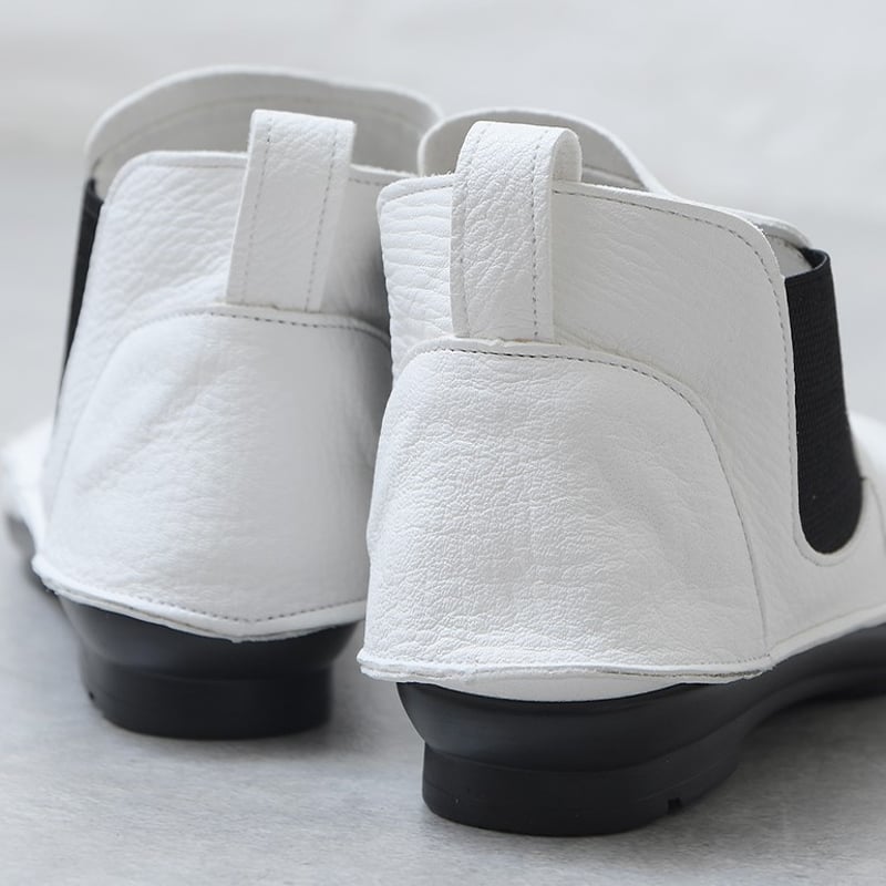 nappy☆　ブーツなしに変更 履いたそばからなじむサイドゴアブーツ ホワイト | 外反母趾でも