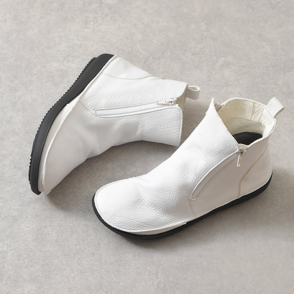 履いたそばからなじむドライビングブーツ ホワイト | 外反母趾でも痛く