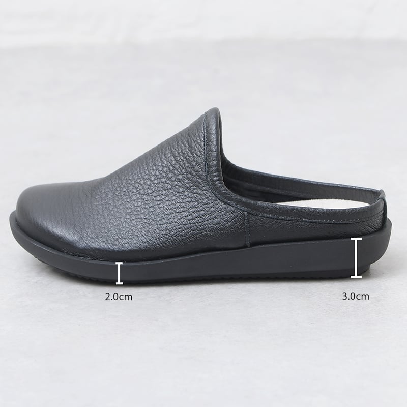 履いたそばからなじむサボ ブラック | 外反母趾でも痛くない≪革の