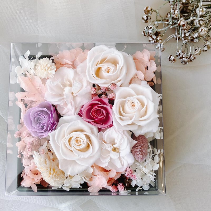 送料無料》プリザーブドフラワー＊ボックスアレンジ＊フラワー