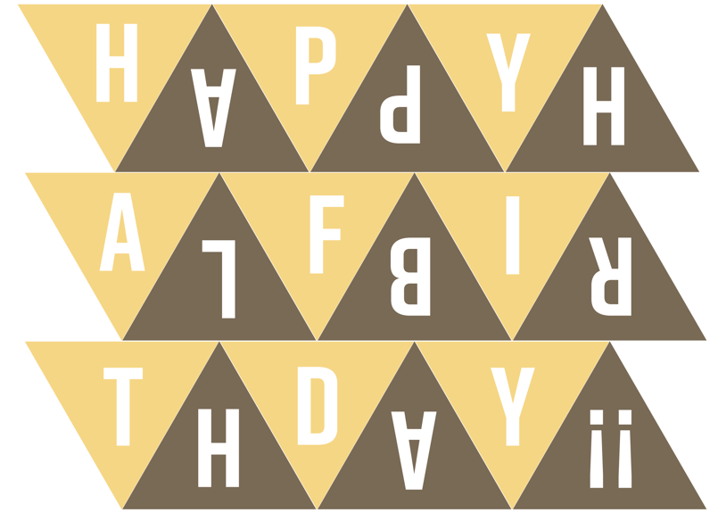 ハーフバースデー 飾り｜ガーランド（yellow）｜A4印刷ダウンロード