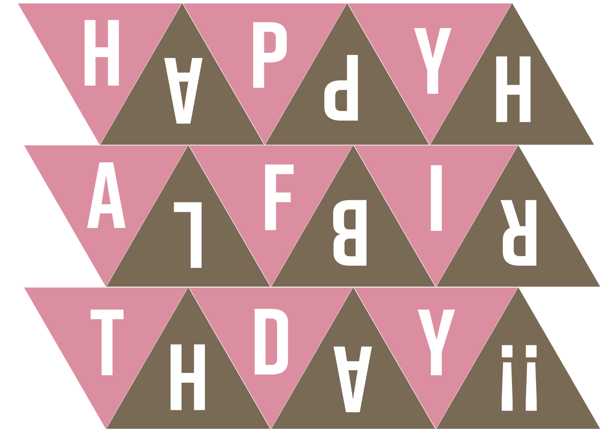 half birthday ガーランドpink ｜ダウンロード｜誕生日用（A4サイズ