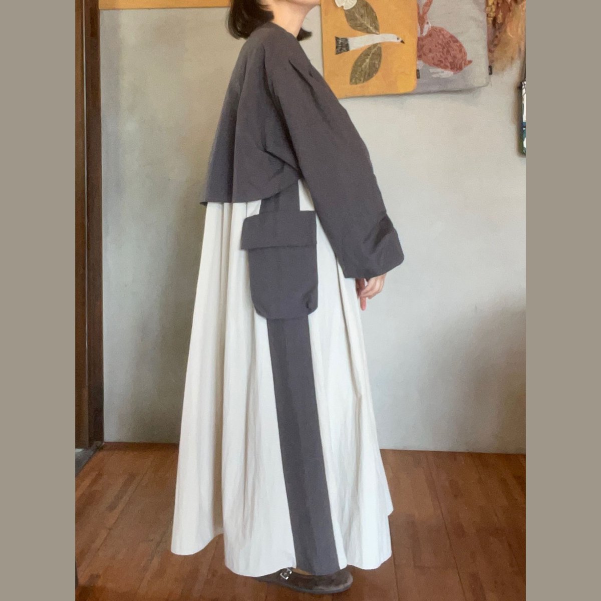 新型コンビワンピース/charcoal/【nunuforme ヌヌフォルム 新型コンビワンピース/charcoal/【nunuforme ヌヌフォルム