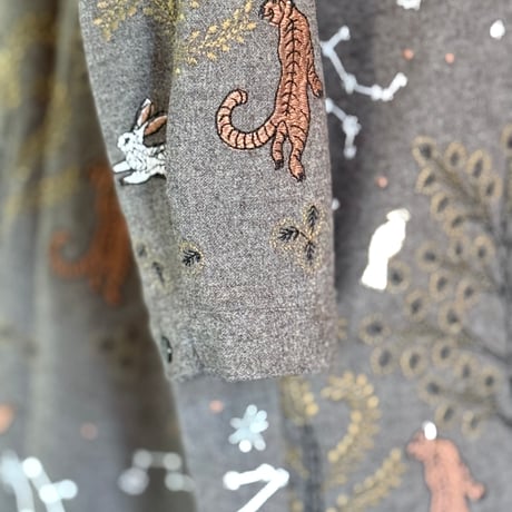 starry forest タイトワンピース／Grey【marble SUD】
