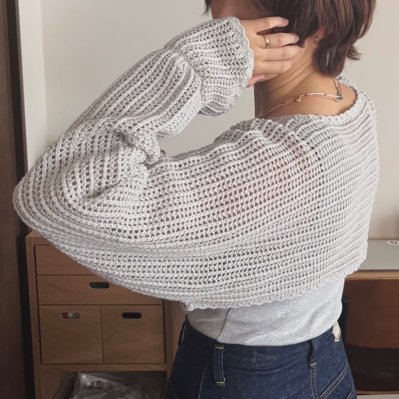 yukiemonかぎ針スワンフリルカーデ（3L）数量限定品 yukiemonかぎ針スワンフリルカーデ（3L）数量限定品