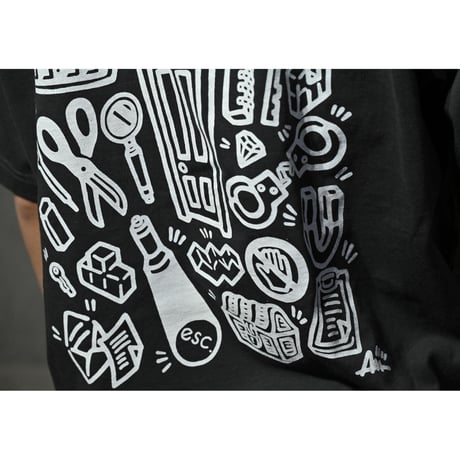 item tee ( charcoal/navy/white )  #エスケープ