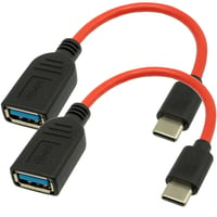 【お得な2個セット】エスエスエーサービス USB3.2対応 TYPE-A（メス）- Type-C（オス）OTG（変換）ケーブル 約10cm   iPhone15対応 SU3-TCH10R  のコピー
